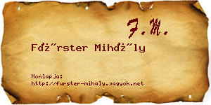Fürster Mihály névjegykártya